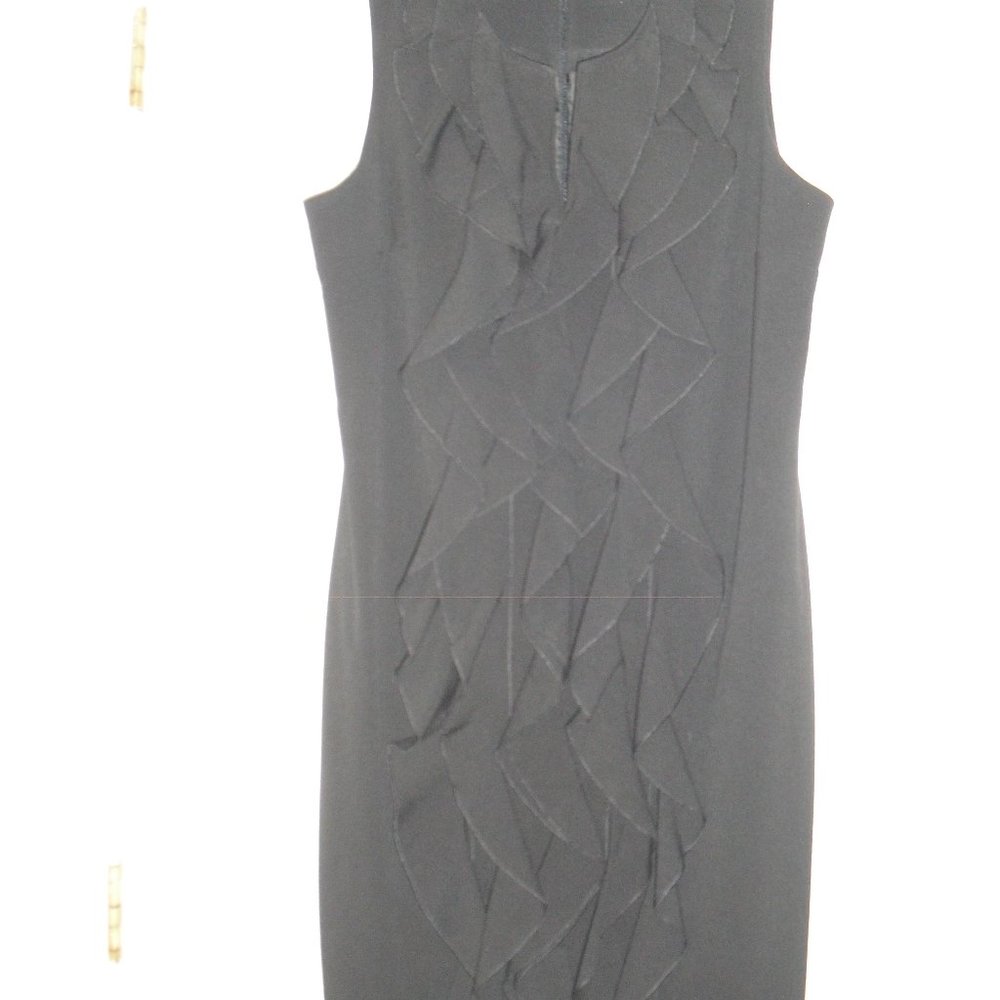 Calvin Klein Black Dress - Ruffle Front - Size 12